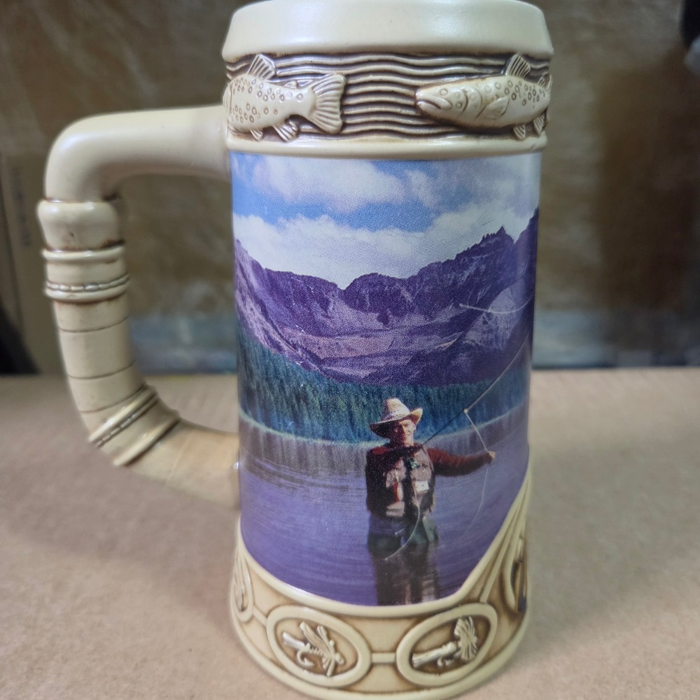 Original Coors Fly Fishing Beer Stein 1996 Life in the Rocky Mountains Series 1